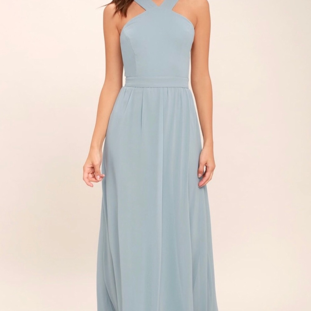 Lulus Air of Romance Light Blue Maxi Dress